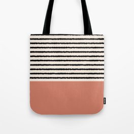 Texture - Black Stripes Dustpink Tote Bag