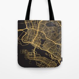OAKLAND CALIFORNIA GOLD ON BLACK CITY MAP Tote Bag