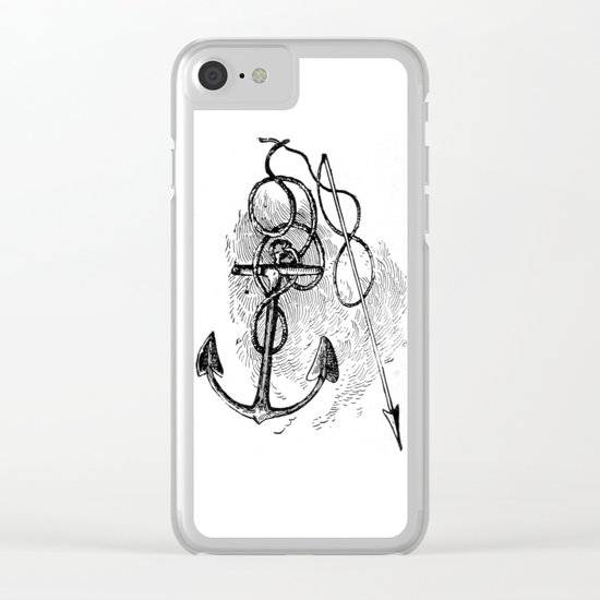 Anchor and harpoon. Clear iPhone Case