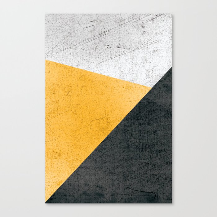 Modern Yellow & Black Geometric Canvas Print