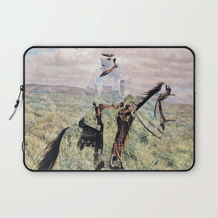 The Unknown Rider in Death Rides The Pecos Laptop Sleeve