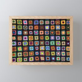 Crochet Granny Squares // Bright Framed Mini Art Print