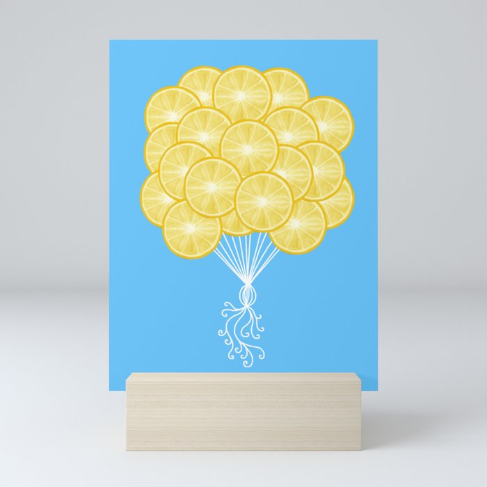Yellow Lemonade Citrus Balloons Mini Art Print