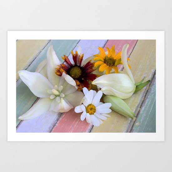 Flowers 'n Chalk Art Print