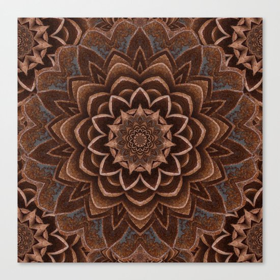 Coffee Shimmer Mandala Canvas Print
