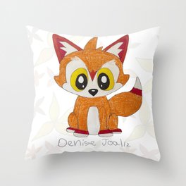 Orange Fox Throw Pillow