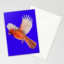 Flying Red Cardinal Illustration Stationery Card