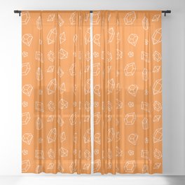 Orange and White Gems Pattern Sheer Curtain