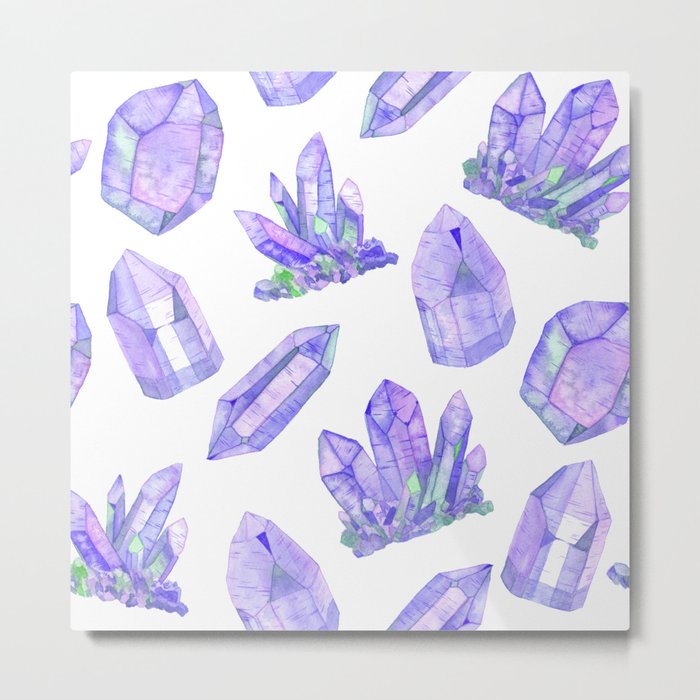 Crystals - Purple Agate Metal Print