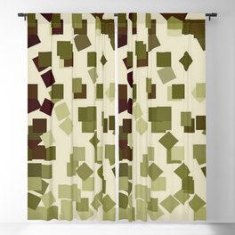 Modern Geometric Squares Forest Lime Green Blackout Curtain