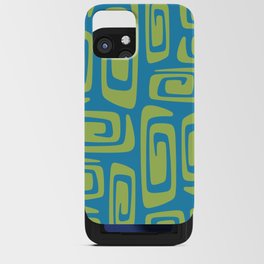 Mid Century Modern Cosmic Abstract 537 Blue and Green iPhone Card Case