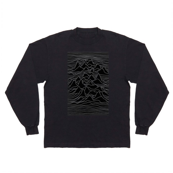 Black and white illustration - sound wave graphic Long Sleeve T Shirt