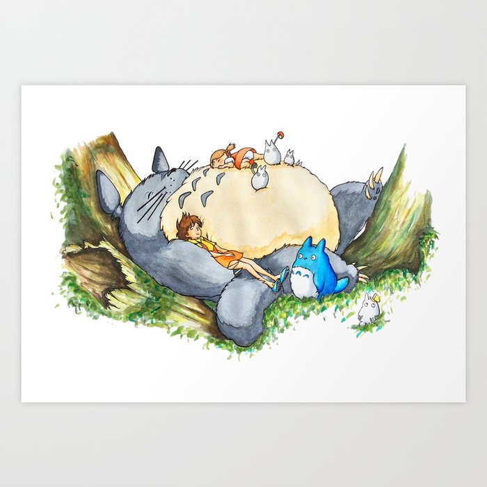 Ghibli forest illustration Art Print