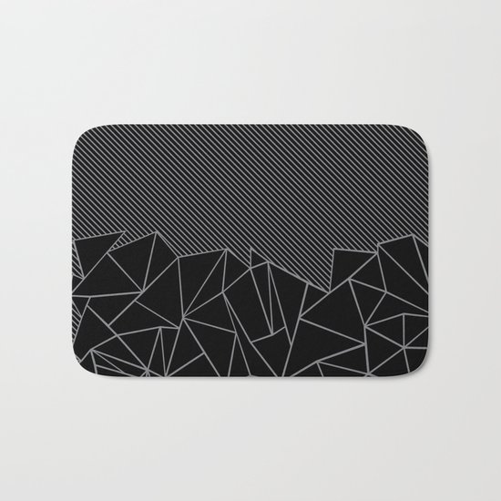 Ab Lines 45 Grey and Black Bath Mat