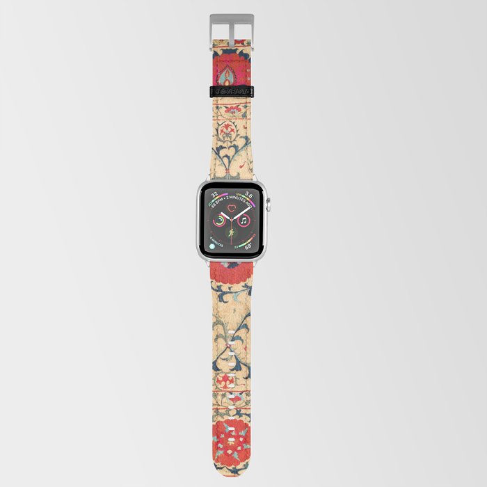 Samarkand Suzani Bokhara Uzbekistan Floral Embroidery Print Apple Watch Band