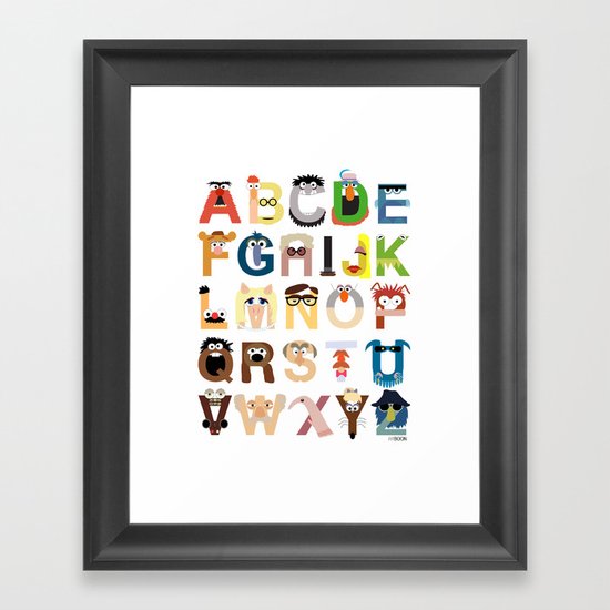 Muppet Alphabet Framed Art Print