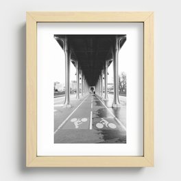 Pont de Bir-Hakeim | Steel bridge in Paris | Black and white Travel Photography Recessed Framed Print