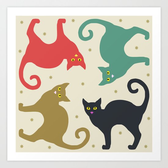 Cats and Cream Art Print