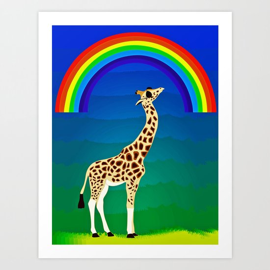 Giraffe with swag Art Print