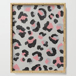 Leopard Print – Pink & Grey Serving Tray