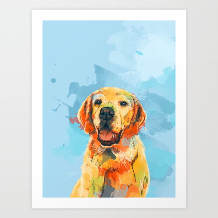 Man's Best Friend, Labrador Dog Illustration Art Print