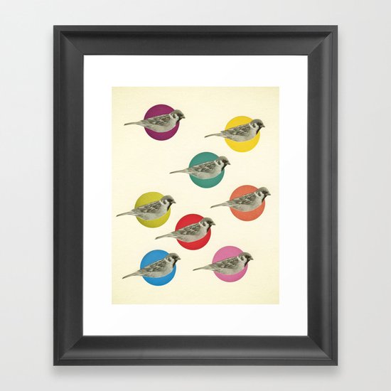 Gathering Sparrows Framed Art Print