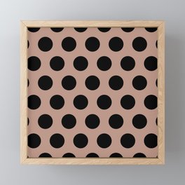 Mid Century Modern Polka Dots 546 Black and Beige Framed Mini Art Print