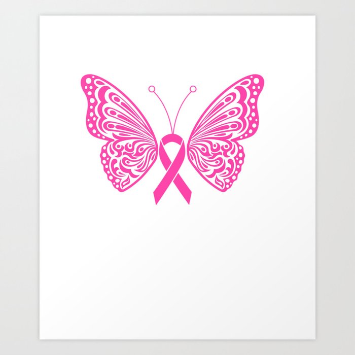 breast cancer awareness pink ribbon tribal butterfly tattoo pullover tee  Art Print by Nice tees | Society6