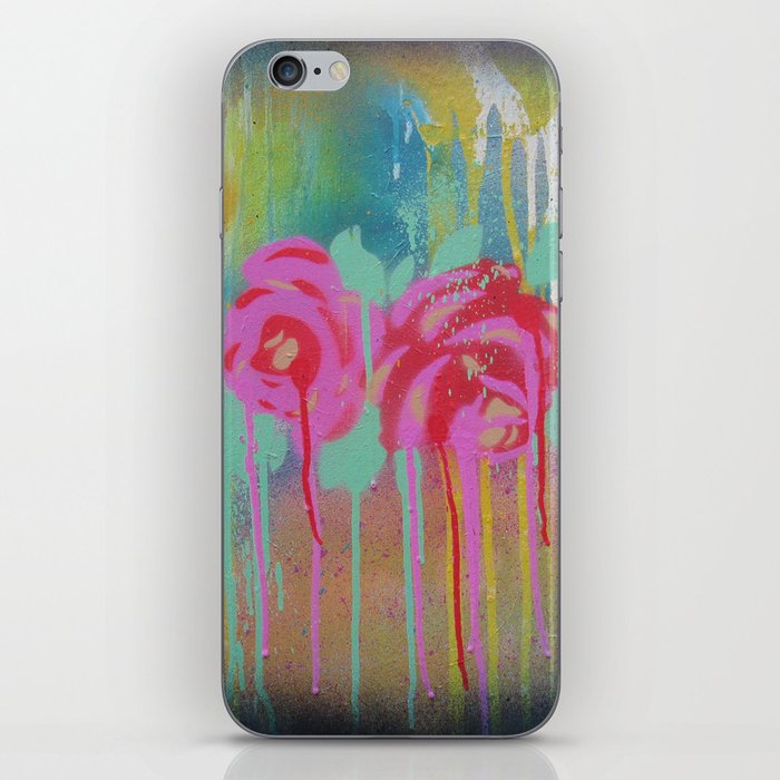 Vintage Dripping Roses iPhone Skin