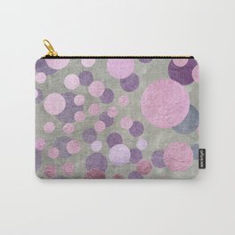 Abstract Pink and Violet Gold Polka Dots over Metallic Surface Carry-All Pouch