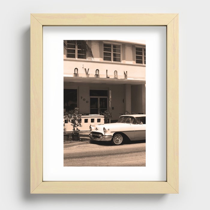 Miami South Beach - Art Deco 2003 #1 Sepia Recessed Framed Print
