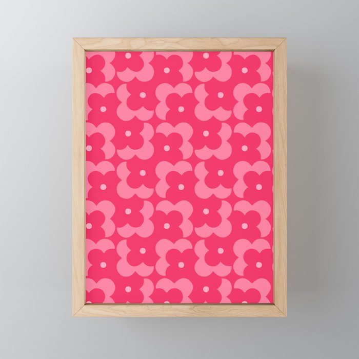 Puzzle de Fleurs Coral Framed Mini Art Print