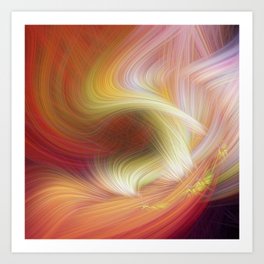 Warm Psychedelic Fibers Art Print