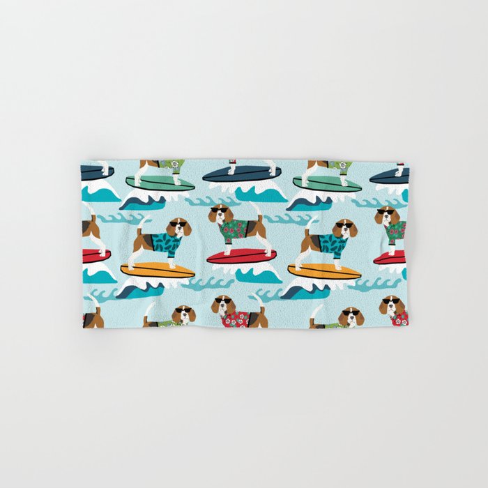Beagle surfing pattern cute pet gifts dog lovers beagles Hand & Bath Towel