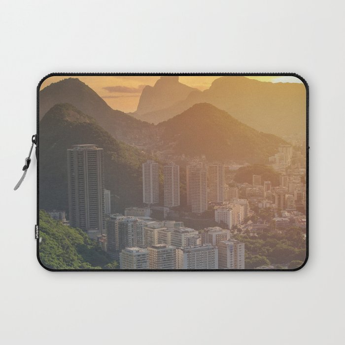 Brazil Photography - Beautiful Sun Rise Over Rio De Janeiro Laptop Sleeve