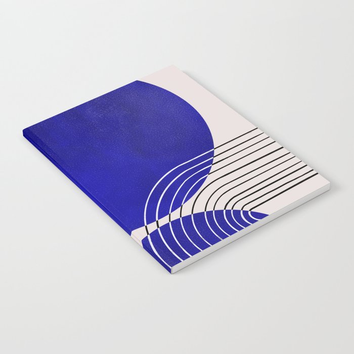 Indigo Blue Abstract Geometrical Composition Notebook