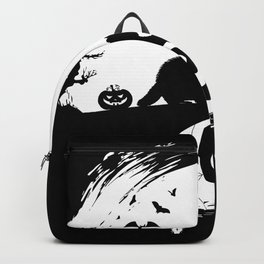 Raccoon Halloween Costume Moon Silhouette Backpack