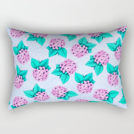 Floral Devotion Pink Flowers Design Rectangular Pillow