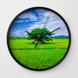 Tree Of Life Thailand Countryside  Wall Clock