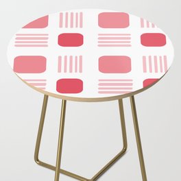 Mid-Century Modern Squares Lines Mono Salmon Pink Side Table