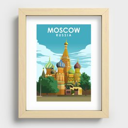 Moscow Russia Vintage Minimal Travel Poster Recessed Framed Print