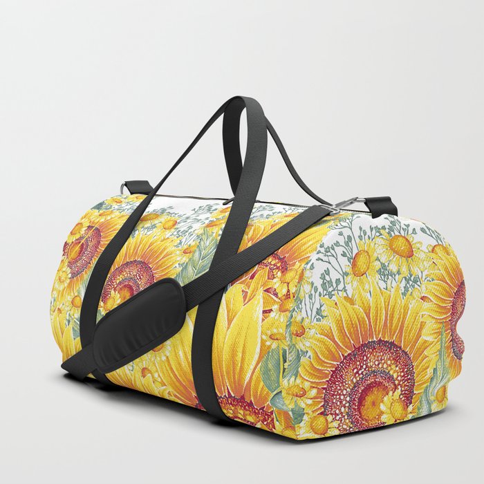 Vintage Garden 15 (Sunflower Field) Duffle Bag by patternsoflife | Society6