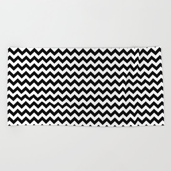 Chevron (Black/White) Beach Towel