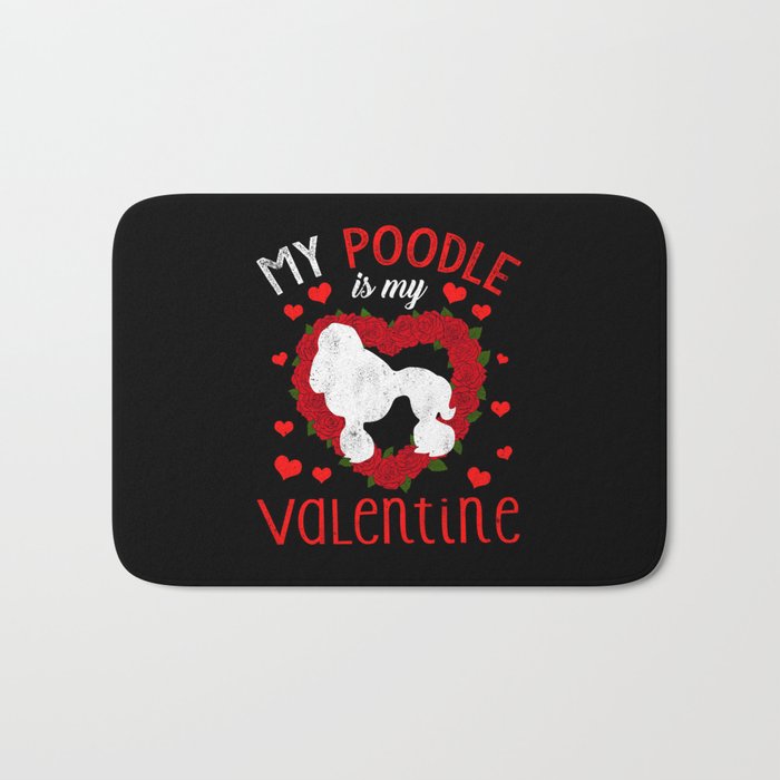 Dog Animal Hearts Day Poodle My Valentines Day Bath Mat