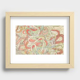 Meander Maps of the Mississippi River Recessed Framed Print