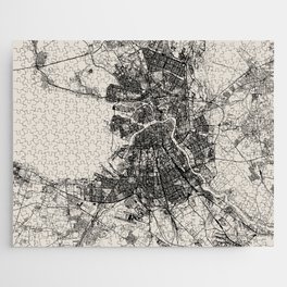 Russia, Saint Petersburg Map - Black and White Jigsaw Puzzle