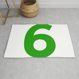 Number 6 (Green & White) Area & Throw Rug