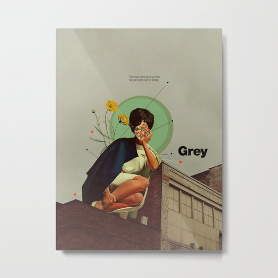 Grey Metal Print