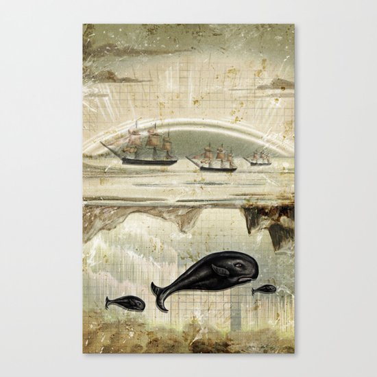 paper II :: whales/ships Canvas Print
