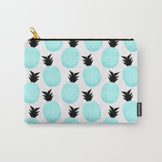 Turquoise Pineapples Carry-All Pouch